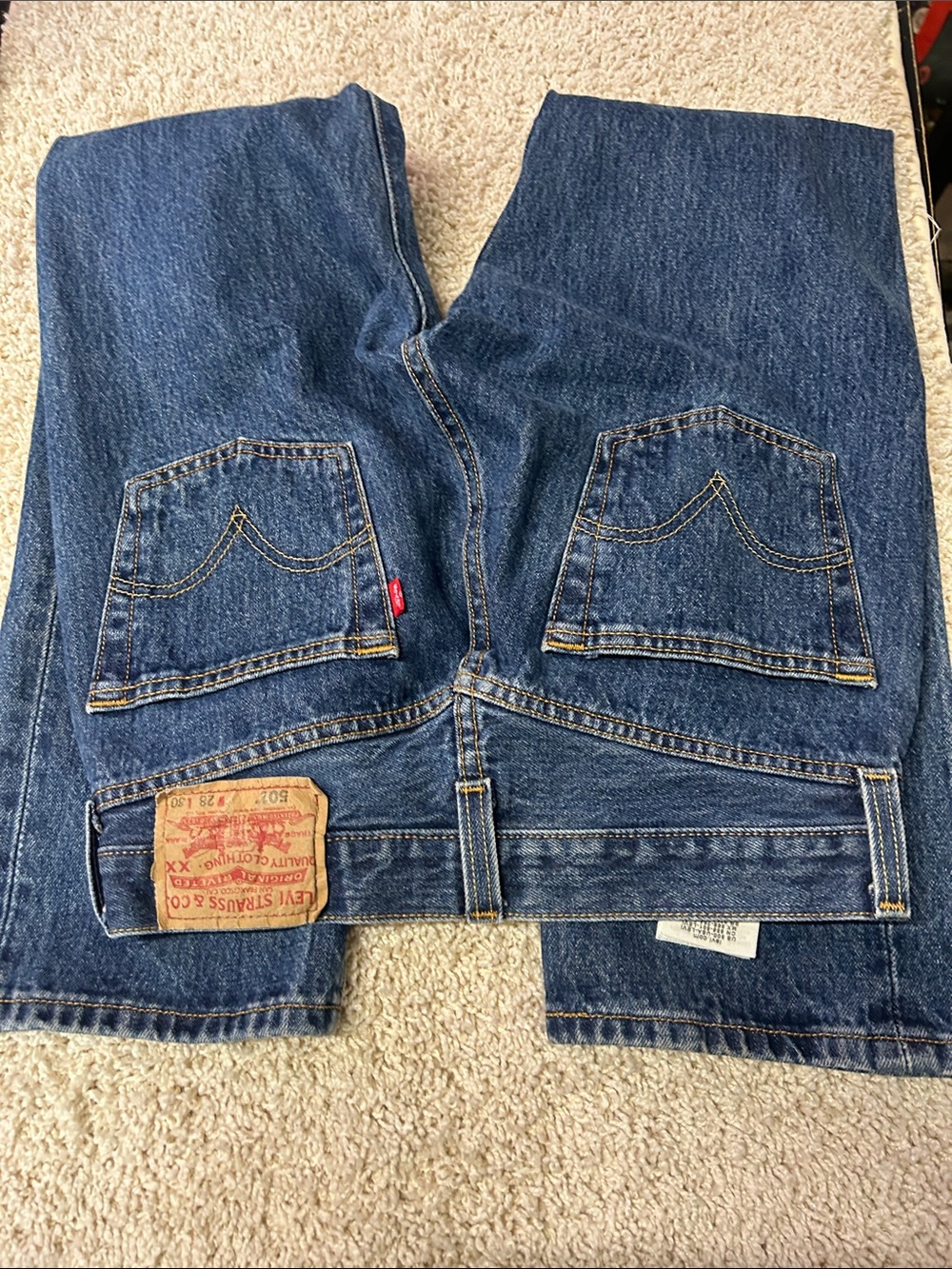 Levi's Men's Dark Blue Straight Leg Jeans - Classic Denim